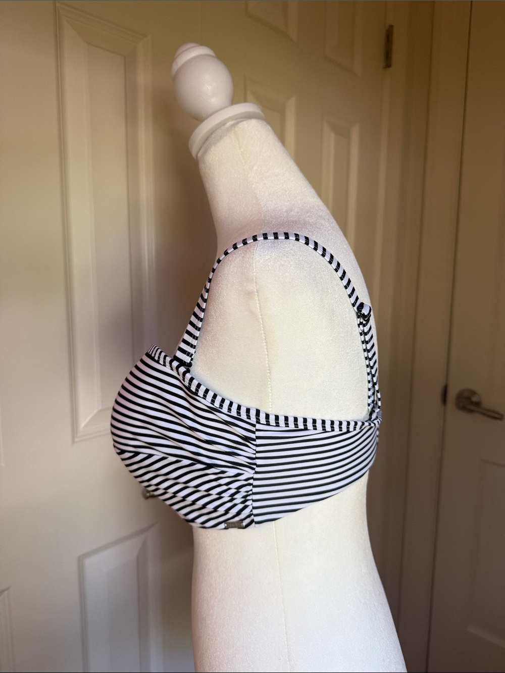 Panache Black & White Striped Twist Front Bikini Top - Picture 3 of 10